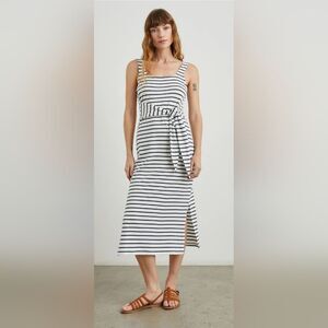 Rails MEG Striped Midi XS Tie Waist Sailor Cotton Coastal Vacation Nautical GUC